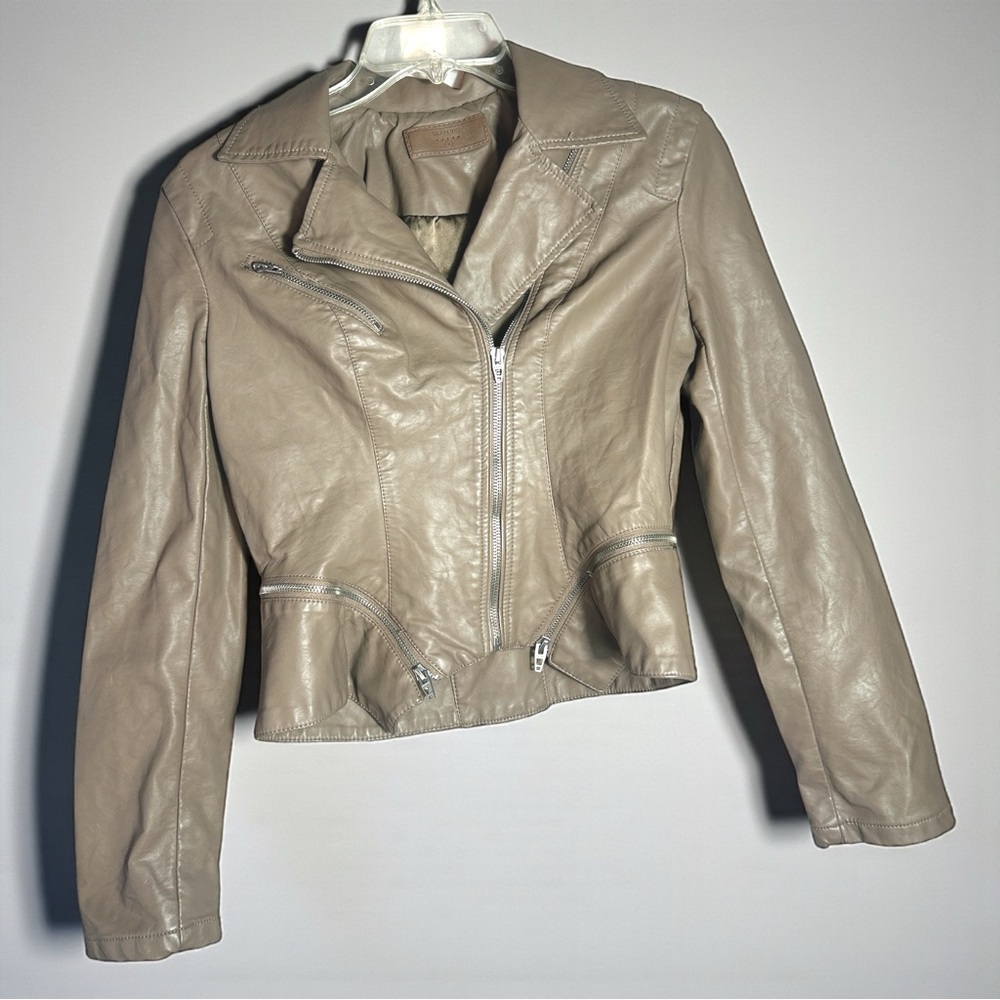 Blank NYC Taupe Leather Jacket